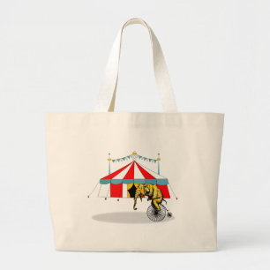 Circus Memorabilia In Memory of Circus Elephants Large Tote Bag