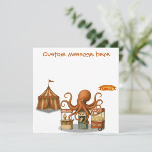 Circus octopus. Add your own message. Card