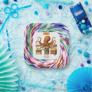 Circus octopus paper plate