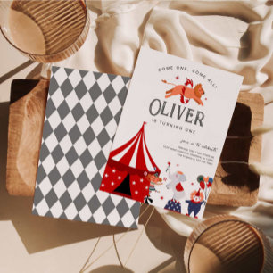 Circus or Carnival Themed Birthday Party  Invitation