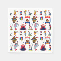 Circus Paper Napkins, Carnival Party Supplies