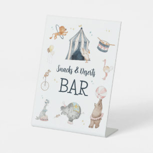 Circus Party Carnival Theme 1st Birthday Pedestal Sign