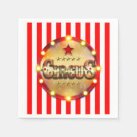 Circus Party Event Red White Gold Striped Chic