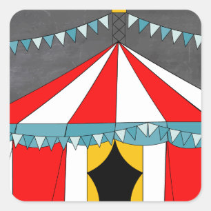 Circus Party Gifts Square Sticker