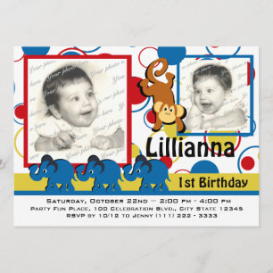 Circus Party Photo Invitation