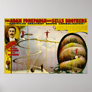 Circus Performance Vintage 1899 Poster