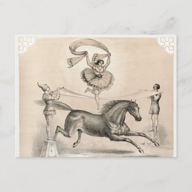 Circus Performer Jumping Over A Large Ribbon Postcard (Front)