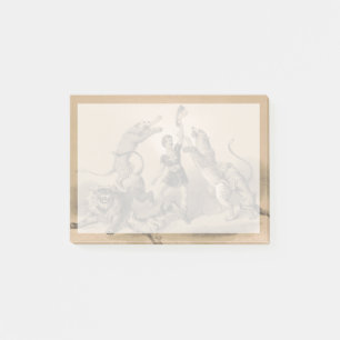 Circus Performer Standing Among Vicious Animals Post-it Notes