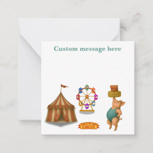 Circus pig. Add your own message. Card
