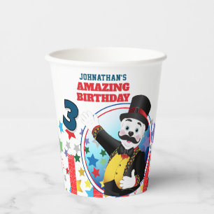 Circus Polar Bear Ringmaster Birthday Paper Cups