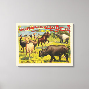 Circus Poster For Adam Forepaugh & Sells Brothers Canvas Print