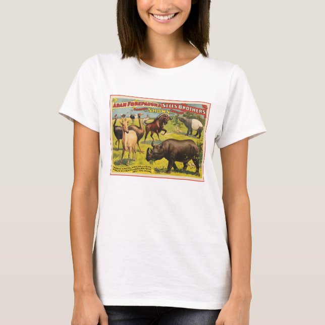 Circus Poster For Adam Forepaugh & Sells Brothers T-Shirt (Front)