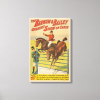 Circus Poster Of 2 Ponies Jumping Over An Obstacle