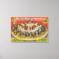 Circus Poster Of 63 Performing Horses In One Ring