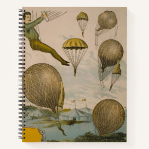 Circus Poster Of An Aerial Balloon Performance Notebook