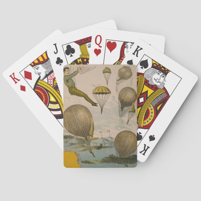 Circus Poster Of An Aerial Balloon Performance Playing Cards (Back)