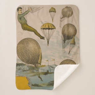 Circus Poster Of An Aerial Balloon Performance Sherpa Blanket