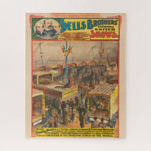 Circus Poster Of Animals On Exhibit In A Tent Jigsaw Puzzle