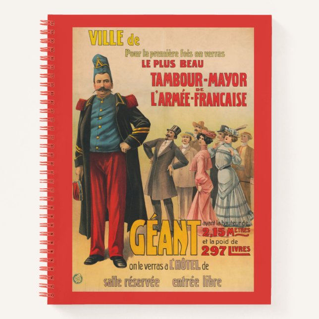 Circus Poster Of Crowd Admiring A French Soldier Notebook (Front)