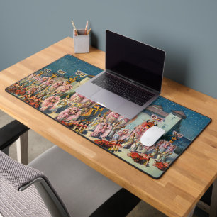 Circus Poster Of Dancers Before The Moorish King Desk Mat