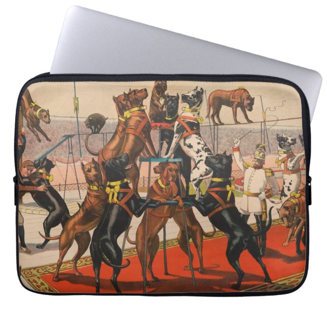 Circus Poster Of Great Danes With Trainer Laptop Sleeve (Front)