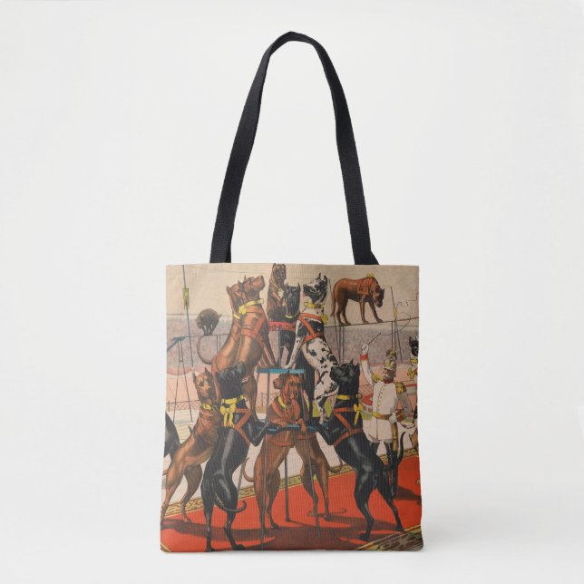 Circus Poster Of Great Danes With Trainer Tote Bag (Front)