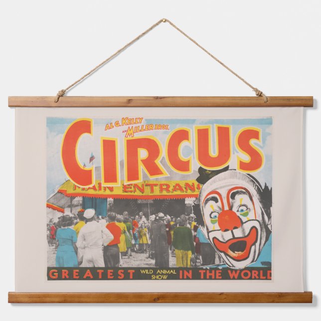 Circus Poster Of People Entering The Big Top Hanging Tapestry (Front)