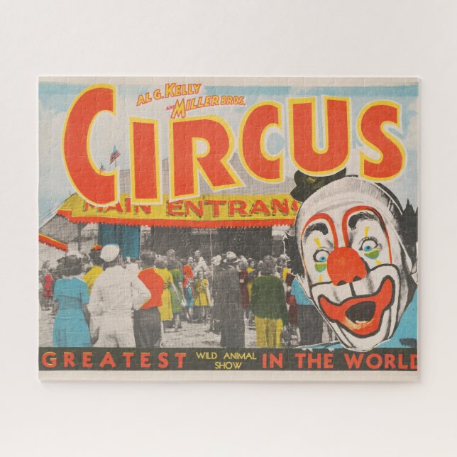 Circus Poster Of People Entering The Big Top Jigsaw Puzzle (Horizontal)
