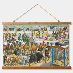 Circus Poster Of People Of Different Nationalities Hanging Tapestry