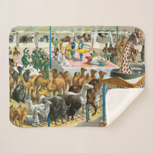Circus Poster Of People Of Different Nationalities Sherpa Blanket