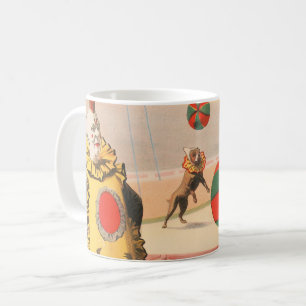 Circus Poster Showing Clowns With Performing Dogs Coffee Mug