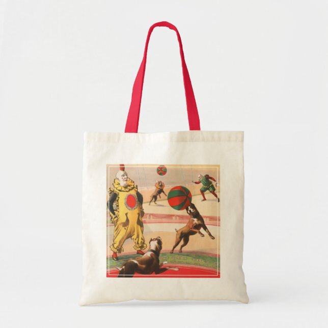 Circus Poster Showing Clowns With Performing Dogs Tote Bag (Front)