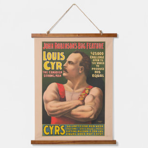 Circus Poster Showing Louis Cyr With Arms Crossed Hanging Tapestry