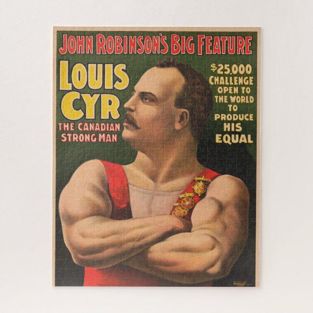 Circus Poster Showing Louis Cyr With Arms Crossed Jigsaw Puzzle (Vertical)