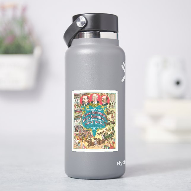 Circus Poster Showing Many Circus Scenes (HydroFlask)