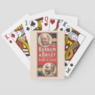 Circus Poster Showing Portraits Of Barnum & Bailey Playing Cards