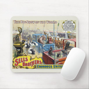 Circus Poster Showing Wild Animals In Cages Mouse Pad