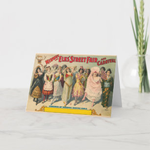 Circus Poster Showing Women In National Costume Card