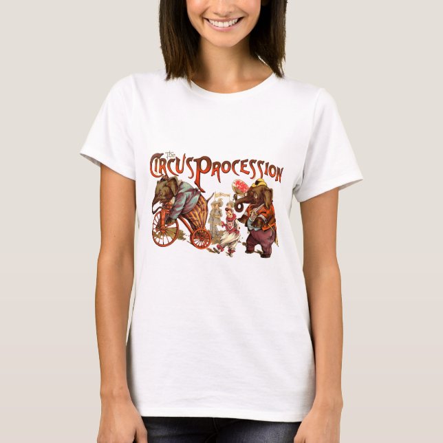 Circus Procession Elephant Antique Art T-Shirt (Front)