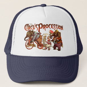 Circus Procession Elephant Antique Art Trucker Hat