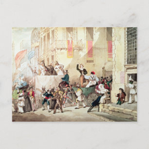 Circus Procession in Italy, 1830 Postcard