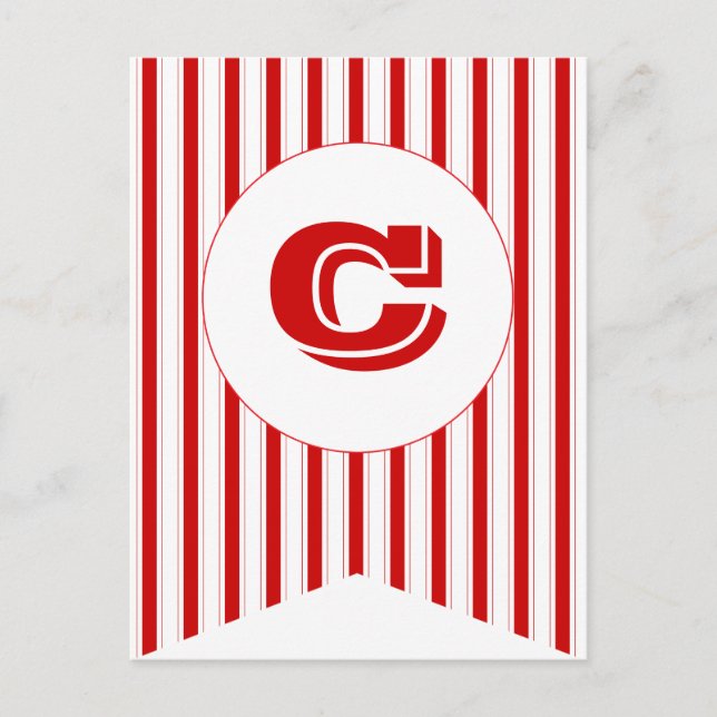 Circus Red Party Flag Bunting Banner Post Card (Front)