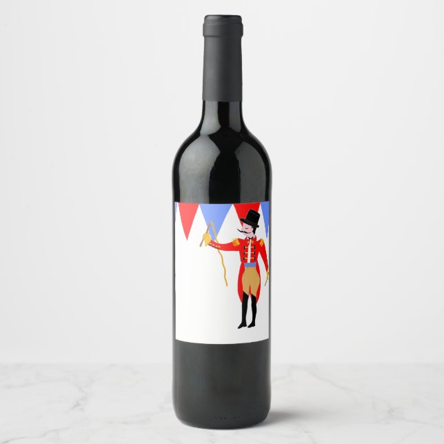 Circus Ring Master Circus Party Wine Label (Front)