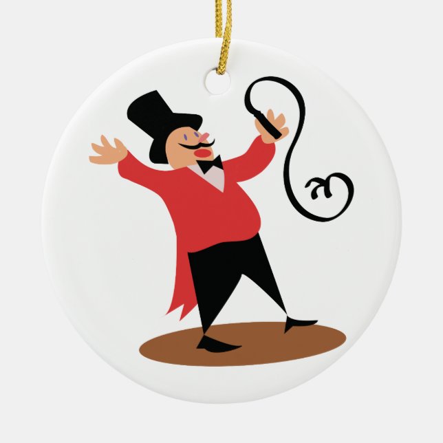 Circus Ringmaster Ceramic Tree Decoration (Front)
