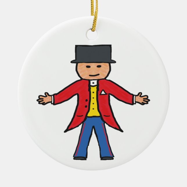 Circus Ringmaster Ceramic Tree Decoration (Front)
