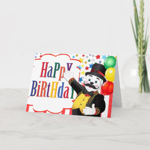 Circus Ringmaster Polar Bear Kids Birthday Card