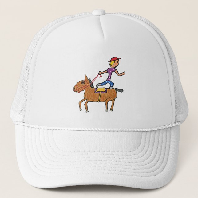 Circus Rodeo Horse Riding Trucker Hat (Front)