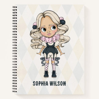 Circus School Pink Cute Girl  Notebook