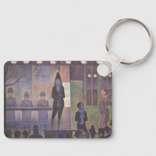 Circus Sideshow by Georges Seurat, Vintage Art Key Ring