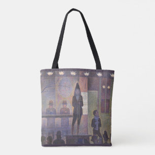 Circus Sideshow by Georges Seurat, Vintage Art Tote Bag